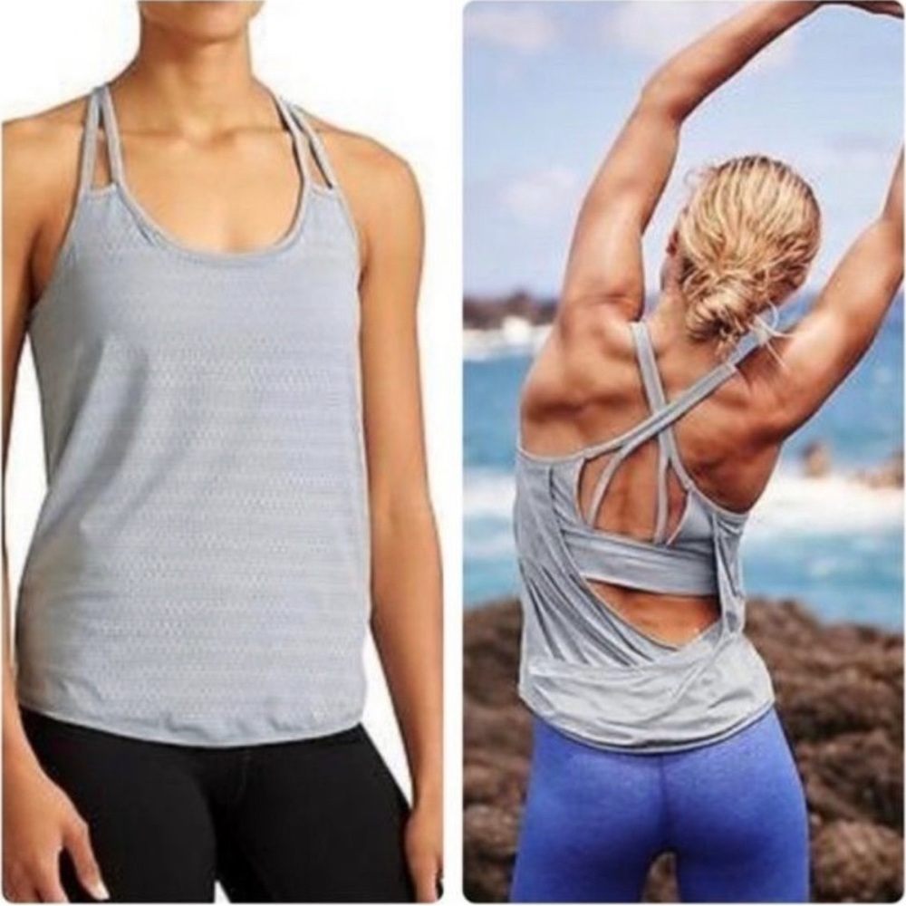 Gray Athleta Full Force Tank Top Strappy Back (XS)